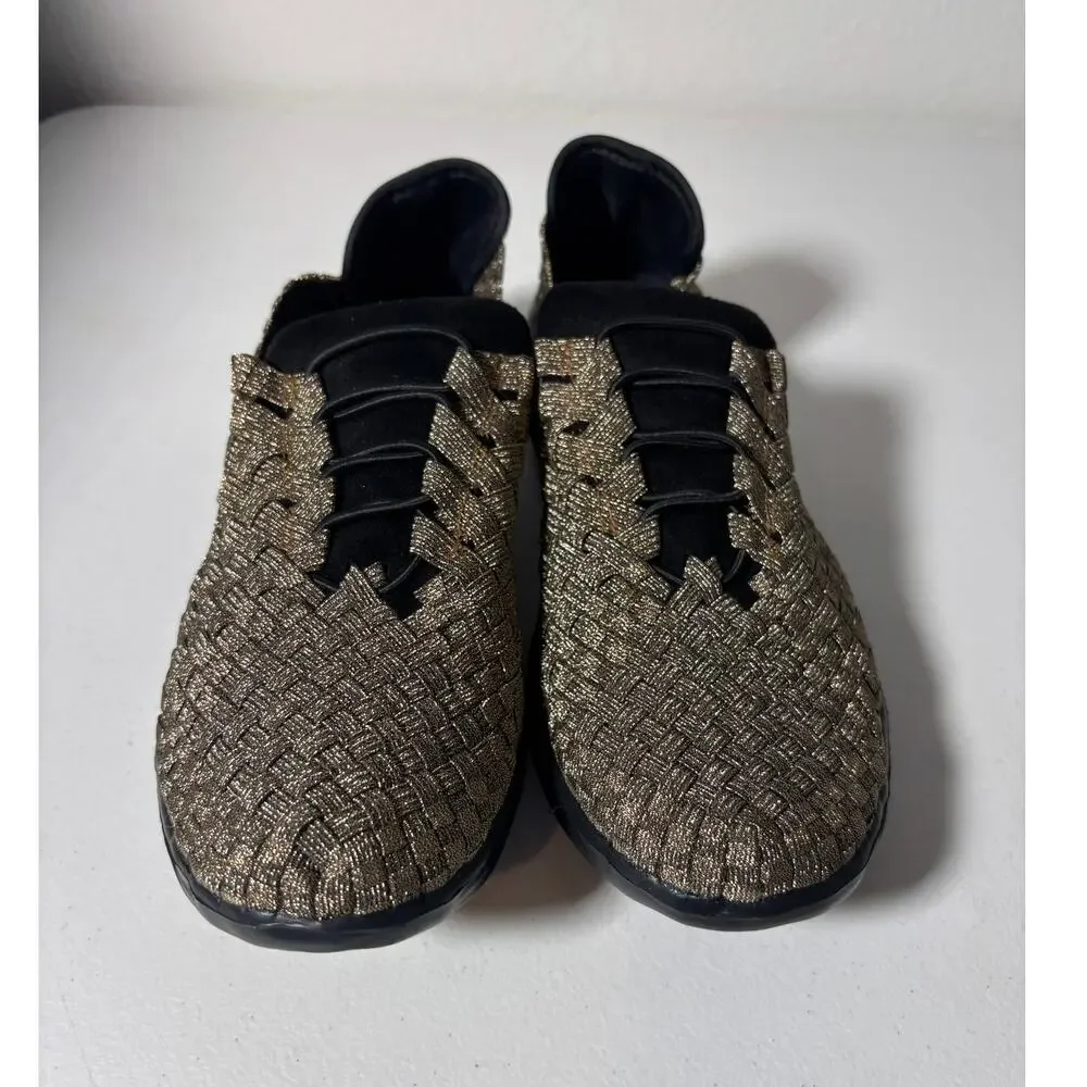 Bernie Mev Size 10 (EU 41) Victoria Walking Shoe Woven Slip-On Sneaker Bronze